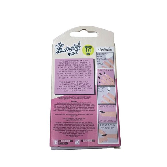 The illustrated Nail Cross My Heart Faux Nails Brand New In Box - Picture 4 of 6